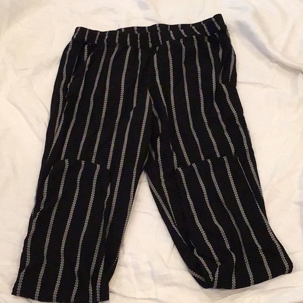 H & M Divided Striped Elastic Waist Pants Size 8